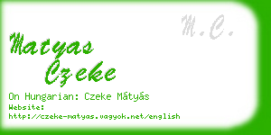 matyas czeke business card
